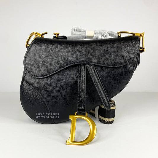 Sac Dior Saddle à bandoulière - Noir